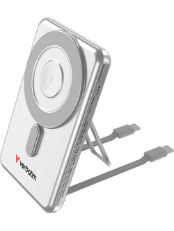 Verbatim Charge'n'Go 2C Wireless Power Bank 5000mAh 15W με Ενσωματωμένο Καλώδιο USB-C Silver