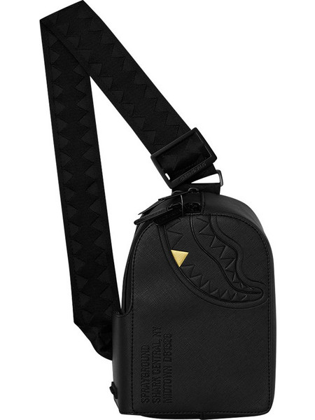 Sprayground Gold Fang B Ανδρική Τσάντα Ώμου / Χιαστί Μαύρη 910B9326NSZ