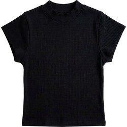 Topshop Γυναικείο Καλοκαιρινό Crop Top Ριπ Μαύρο 31000933