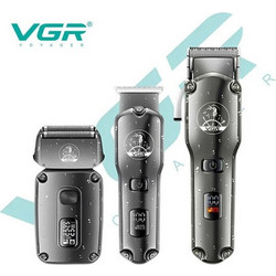 VGR V-675 Μαύρο Σετ Ξυριστική + Κουρευτική Μηχανή