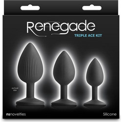 Chisa Novelties Triple Ace Kit Σετ Πρωκτικές Σφήνες Μαύρες 3τμχ 657447110764