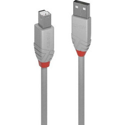 Lindy 36684 Καλώδιο USB-A Male 2.0 to USB-B Male 3m Grey
