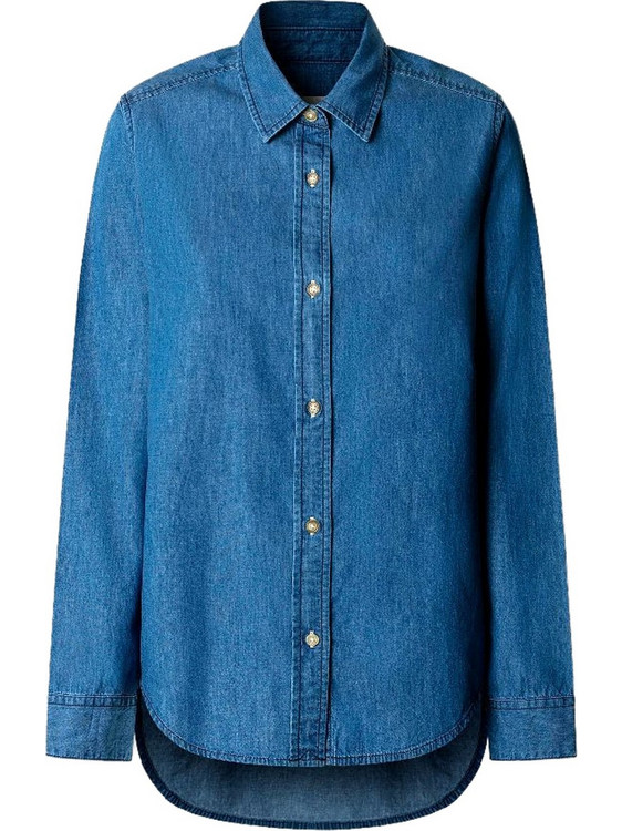 Pepe Jeans Lane Μακρυμάνικο Γυναικείο Πουκάμισο Τζιν Mονόχρωμο Μπλε PL3051492-000