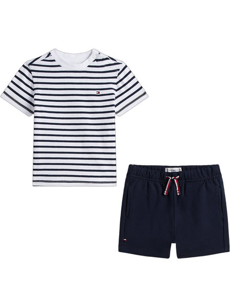Tommy Hilfiger Βρεφικό Σετ για Αγόρι Καλοκαιρινό Λευκό Navy Μπλε KN0KN02379-C1G