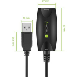 Techly ICUR3050 Καλώδιο USB-A Male 3.0 to USB-A Female 5m Black