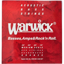 Warwick Red String Σετ 4 Χορδές Ακουστικού Μπάσου Phosphor Bronze 45-105" Medium Tension 3/4
