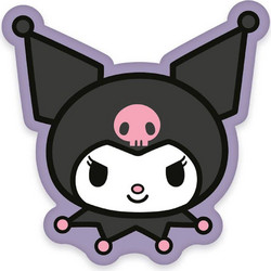 Sanrio Kuromi Face Παιδικό Διακοσμητικό Μαξιλάρι Μαύρο Μωβ