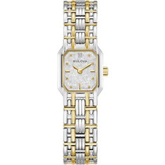 Bulova Goddess of Time Γυναικείο Ρολόι με Ασημί Χρυσό Μεταλλικό Μπρασελέ 98P237