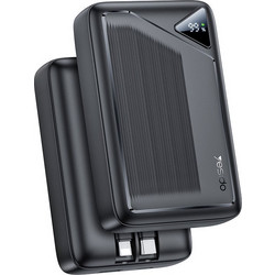 Yesido YP85 Power Bank 20000mAh 22.5W με Ενσωματωμένα Καλώδια USB-C & Lightning Quick Charge 4.0+ Black