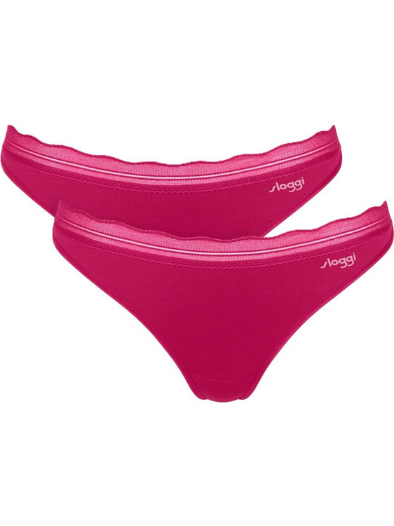 Sloggi Go Blush Γυναικεία String με Δαντέλα Φούξια 2Pack 10228606-00NW