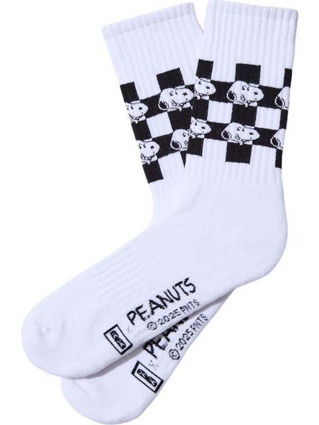 Besocks Snoopy Chess Ανδρικές Κάλτσες Ψηλές με Σχέδια Λευκές 648107