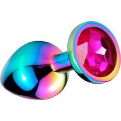 Guilty Toys Rainbow Small Πρωκτική Σφήνα Diamond Plug 7cm Σκούρο Ροζ