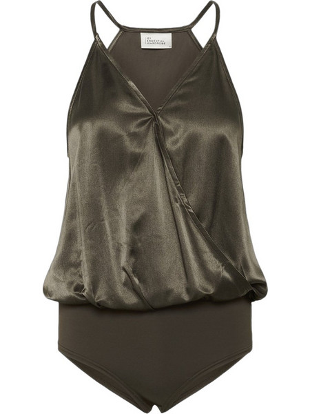 My Essential Wardrobe Γυναικείο Καλοκαιρινό Κορμάκι Σατέν Χακί 10705443
