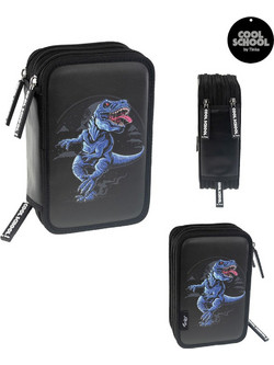 Tinka T-Rex Κασετίνα με 3 Θήκες Μαύρη 8-804221
