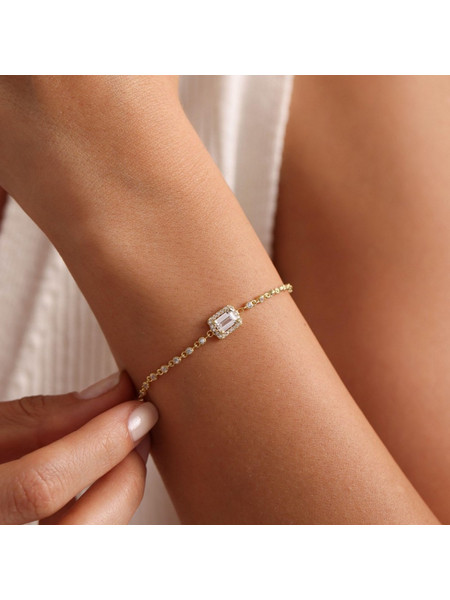 Heliophilia Silver Γυναικείο Βραχιόλι με Ροζέτα από Ασήμι Xρυσό 155VRN4243