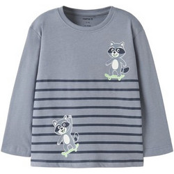 Name It Raccoon Παιδικό T-Shirt Μακρυμάνικο Γκρι Navy Μπλε 13234339