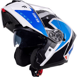 Pilot Spyder F-Line Black White Blue Κράνος Μηχανής Flip-Up 1550gr