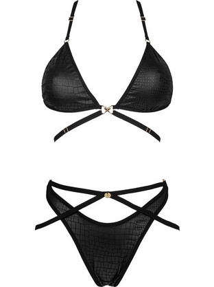 Obsessive Cobra Bikini Set Τριγωνάκι String Μαύρο OB20986
