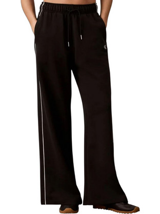 Calvin Klein Monogram Terry Contrast Piping P Γυναικείο Παντελόνι Φόρμας Μαύρο LV047H258G-UB1