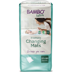 Bambo Nature Σετ Σελτεδάκια Αλλαξιέρας Μωρού Λευκά 60x60cm 10τμχ