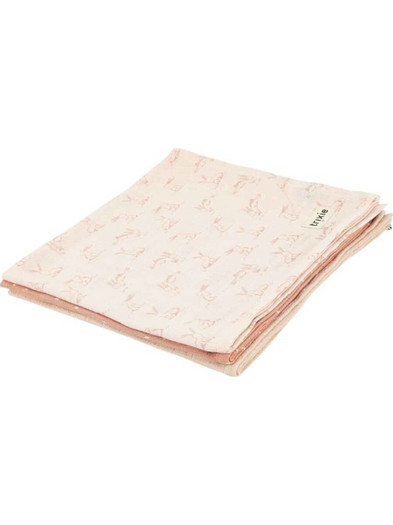 Trixie Rosy Rabbit Πάνες Αγκαλιάς από Μουσελίνα Μπεζ Ροζ 55x55cm 3τμχ T85075