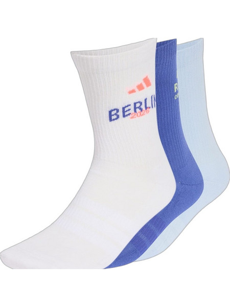 Adidas BMW Berlin-Marathon 2026 Ανδρικές Κάλτσες Ψηλές με Σχέδια Navy Μπλε Γαλάζιες Μπλε 3Pack IA2253