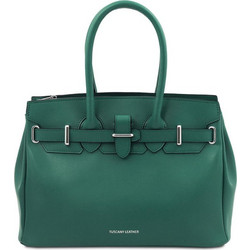 Tuscany Leather Γυναικεία Τσάντα Χειρός Δερμάτινη Πράσινη TL142174