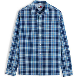 Tommy Jeans Ανδρικό Πουκάμισο Βαμβακερό Μακρυμάνικο Κανονική Γραμμή Μπλε DM0DM23721-0YM