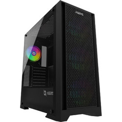 Aqirys Avior Black Gaming Midi Tower Κουτί Υπολογιστή RGB με Πλαϊνό Παράθυρο