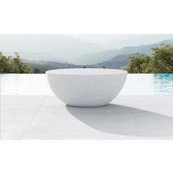 Azzaro Luna Στρογγυλό Τραπεζάκι Κήπου Λευκό 104x43cm 01-00-2809