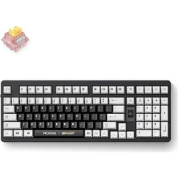 Mchose x Unbox Classic Therapy Ασύρματο Μηχανικό Gaming Πληκτρολόγιο με Outemu Peach Silent V3 Διακόπτες RGB Black White