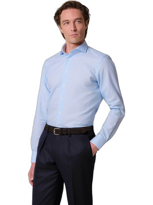 Profuomo Ανδρικό Πουκάμισο Slim Fit Μπλε Ανοιχτό PPXH30006C