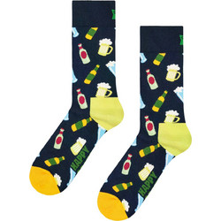 Happy Socks Beer Ανδρικές Κάλτσες Ψηλές με Σχέδια Navy Μπλε P006253-2190