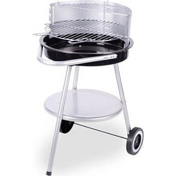 BBQ Ανοξείδωτη Ψησταριά Κάρβουνου Στρογγυλή με Ρόδες Επιφάνειας 47x77 C83000450