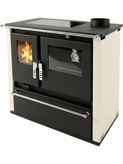 Verso CS Plus Inox Ceramic Ivory Right Ξυλόσομπα με Φούρνο 7.7kW