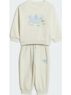 Adidas Flowers Βρεφικό Σετ Φόρμας Χειμωνιάτικο Μπεζ LI4266