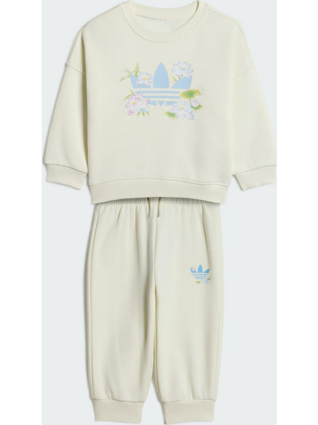 Adidas Flowers Βρεφικό Σετ Φόρμας Χειμωνιάτικο Μπεζ LI4266