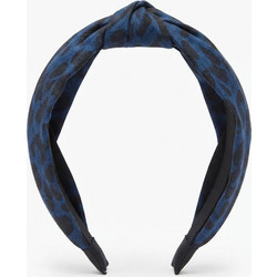 Leo Στέκα Μαλλιών Υφασμάτινη Κόμπος Animal Print Μπλε