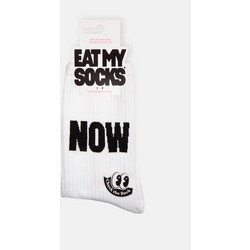 Eat My Socks Now Ανδρικές Κάλτσες Ψηλές με Σχέδια Λευκές EMSSASTCNOW