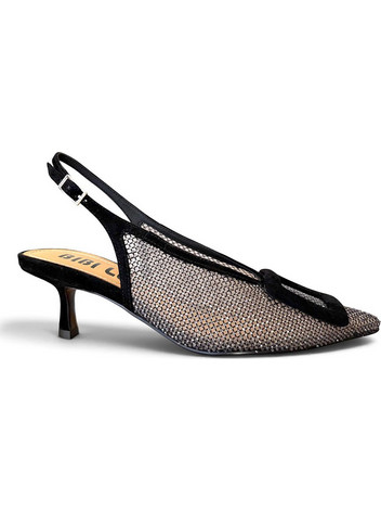 Bibi Lou Γόβες Slingback με Λεπτό Χαμηλό Τακούνι Μαύρες 608Z68VK