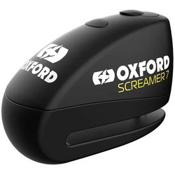 Oxford Screamer 7 Κλειδαριά Δισκόφρενου Μηχανής 7mm με Συναγερμό Μαύρη