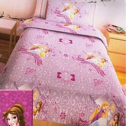 Sunshine Home Σετ Παιδικά Σεντόνια Μονά Βαμβακερά 160x260 Disney Princess 24 Lilac