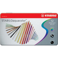 Stabilo Aquacolor Κασετίνα Ξυλομπογιές Ακουαρέλας Σετ 12τμχ