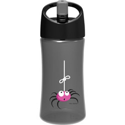 Carl Oscar Drink & Eat Spider Παιδικό Μπουκάλι Πλαστικό BPA Free με Καλαμάκι Ανθρακί 350ml