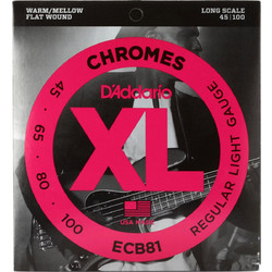 D'Addario ECB81 Σετ 4 Χορδές Ηλεκτρικού Μπάσου Chrome 45-100" Light Tension