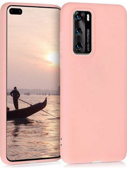 Silicone soft feeling Back Cover για Huawei P40 pink