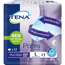 Tena Pants Plus Night Large Πάνες Βρακάκι Ακράτειας 7 Σταγόνες 12τμχ