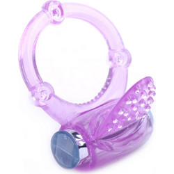 Purple Color Tongue Vibrating Cock Ring
