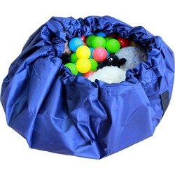 Αναδιπλούμενο χαλί παιχνιδιών Τσάντα αποθήκευσης με διάμετρο 140 cm σε μπλε χρώμα - Aria Trade