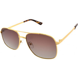 Enzo AK17099 C3 Ανδρικά Γυαλιά Ηλίου Aviator Μεταλλικά Χρυσά με Καφέ Φακό